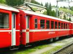 RhB - B 2346 am 19.07.2013 in St.Moritz - 2.Klasse Einheitspersonenwagen (Typ 1) - �bernahme 20.12.1963 - FFA/SIG/RhB - Fahrzeuggewicht 21,00t - Sitzpl�tze 60 - L�P 18,42m - zul�ssige Geschwindigkeit