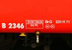RhB - B 2346 am 19.07.2013 in St.Moritz - 2.Klasse Einheitspersonenwagen (Typ 1) - Anschriftenfeld  