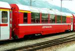 RhB - Api 1301 am 19.07.2013 in St.Moritz - 1.Klasse Panoramawagen f�r Berninabahn - �bernahme 2006 - St - Fahrzeuggewicht 18,00t - Sitzpl�tze 28 - L�P 16,50m - zul�ssige Geschwindigkeit 90 km/h -