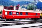 RhB - Z 13094 am 28.08.1997 in Davos Platz - Postwagen 4-achsig mit 1 offenen Plattform - �bernahme: 27.06.1967 - SWS - Fahrzeuggewicht 17,00t - Zuladung 9,00t - L�P 16,87m - zul�ssige Geschwindigkeit