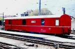 RhB - Z 99 am 20.05.1991 in Chur - Postwagen 4-achsig mit 1 offenen Plattform - �bernahme: 09.12.1969 - SWS - Fahrzeuggewicht 17,00t - Zuladung 9,00t - L�P 16,87m - zul�ssige Geschwindigkeit = 90 km/h