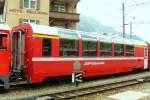 RhB - Api 1302 am 19.07.2013 in St.Moritz - 1.Klasse Panoramawagen f�r Berninabahn - �bernahme 2006 - St - Fahrzeuggewicht 18,00t - Sitzpl�tze 28 - L�P 16,50m - zul�ssige Geschwindigkeit 90 km/h -